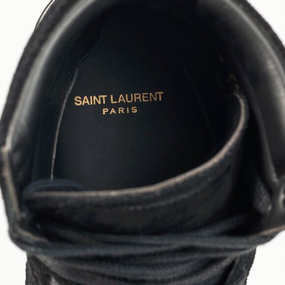 Saint Laurent SL/10H High Black Suede Court Classic High-Top Sneakers - Picture 11 of 12